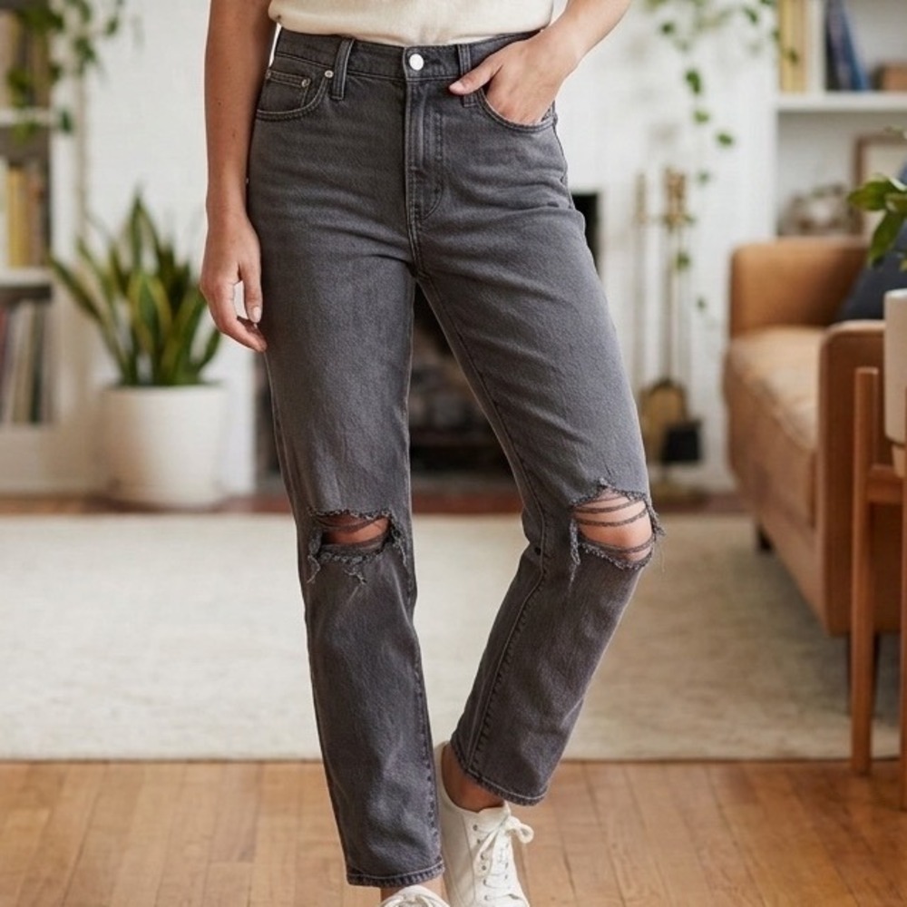 NEW Madewell The Perfect Vintage Jean Distressed Faded Black High Rise 27P